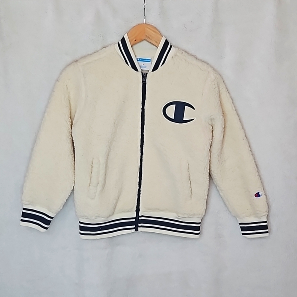 Champions Girl's White Sherpa Jacket Size Small
